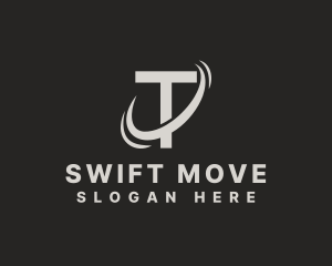 Move - Logistics Swoosh Letter T logo design