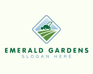 Lawn Mower Yard Gardening logo design