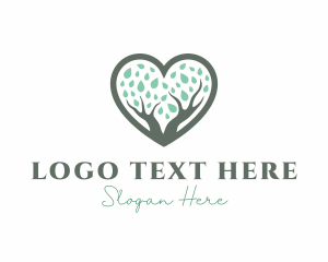 Heart - Nature Love Tree logo design