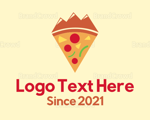 Mountain Pizza Slice Logo