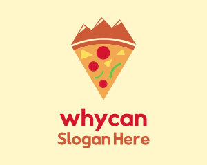 Mountain Pizza Slice Logo