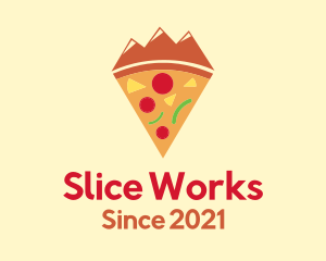 Slice - Mountain Pizza Slice logo design