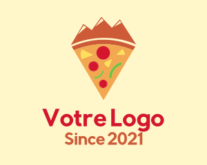 Denver - Mountain Pizza Slice logo design