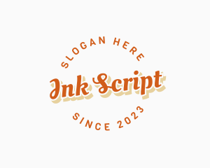 Retro Script Business logo design