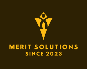 Merit - Human Trophy Statue logo design