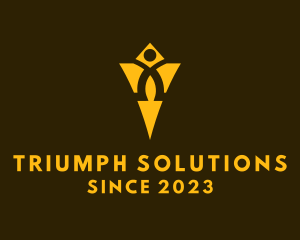 Human Trophy Statue logo design
