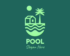 Palm Tree - Green Beach House logo design