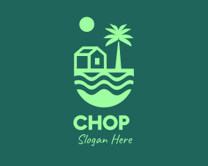 Island - Green Beach House logo design