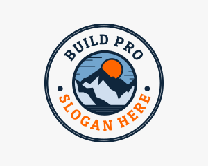Exploration - Sun Mountain Peak logo design