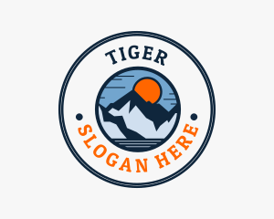 Traveler - Sun Mountain Peak logo design