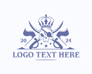 Mercenary - Pirate Captain Crown logo design