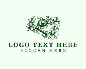 Vlogger - Floral Photography Camera logo design