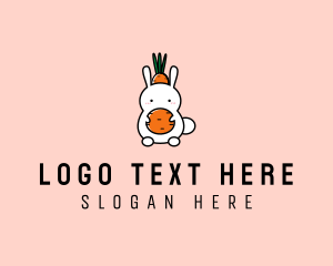 Hopping - Bunny Carrot Hat logo design