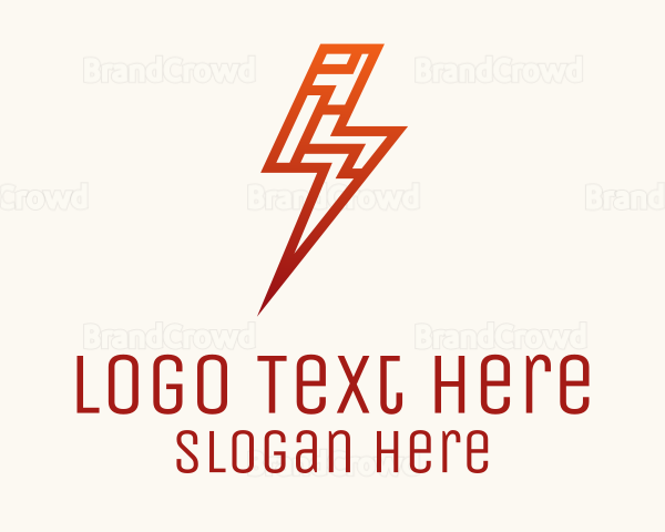 Red Cyber Lightning Logo