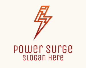 Surge - Red Cyber Lightning logo design