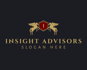 Pegasus Shield Crest logo design