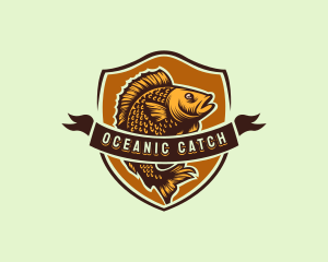 Fish - Fisherman Shield Fish logo design