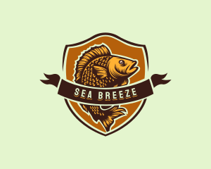 Fisherman - Fisherman Shield Fish logo design