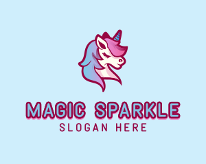 Mythical Unicorn Horse logo design