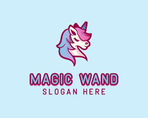 Mythical Unicorn Horse logo design