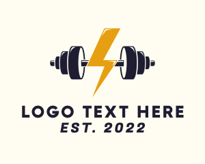 Lightning - Thunder Energy Barbell logo design