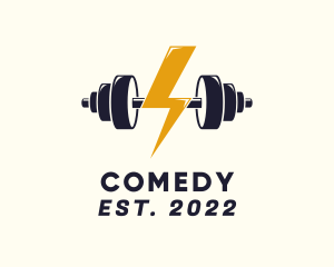 Power - Thunder Energy Barbell logo design