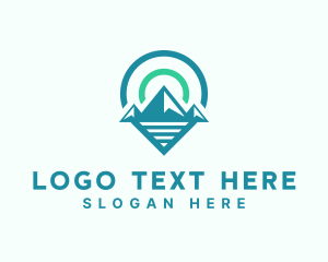 Tourism - Mountain Location Pin logo design