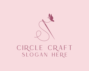 Sewing Needle Butterfly logo design