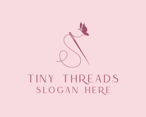 Sewing Needle Butterfly logo design