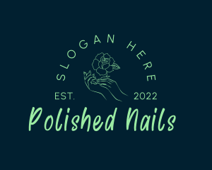 Nails - Hand Spa Flower logo design