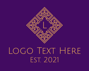 Relic - Golden Intricate Relic Letter logo design