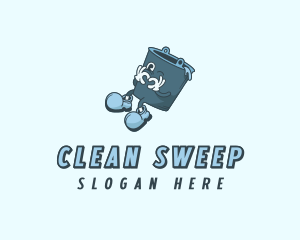 Custodian - Cleaning Bucket Janitorial logo design