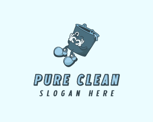 Cleaning Bucket Janitorial logo design