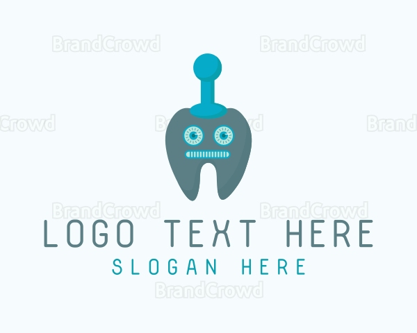 Dental Tooth Robot Logo