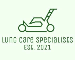 Green Outline  Lawn Mower logo design