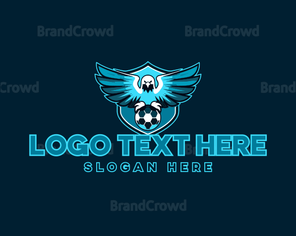 Blue Eagle Hawk Soccer Logo