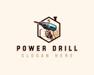 Handyman Drill Renovation logo design