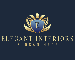 Elegant Crown Crest logo design