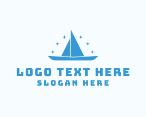 Blue Boat - Star Sailboat Adventure logo design