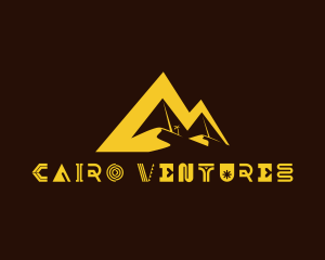 Cairo - Desert Pyramid Letter M logo design