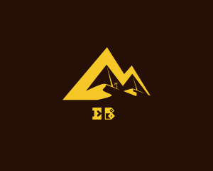Egyptian - Desert Pyramid Letter M logo design