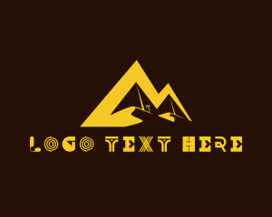 Tourist Spot - Desert Pyramid Letter M logo design