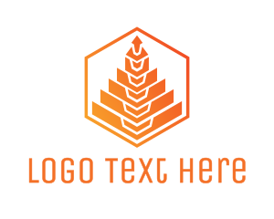 Pine Tree - Orange Tree Polygon logo design