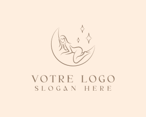 Erotic - Moon Woman Feminine logo design