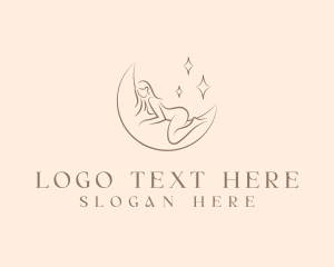 Naked - Moon Woman Feminine logo design