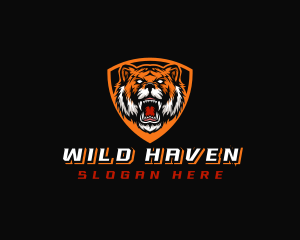 Wild Tiger Shield logo design