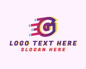 Glitchy - Speedy Motion Letter G logo design
