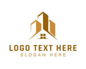 Office Space - Gold House Building logo design