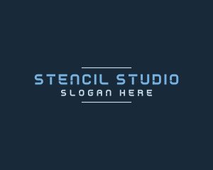 Blue Stencil Technology logo design