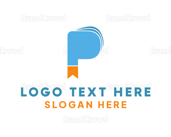 Library Bookmark Letter P Logo